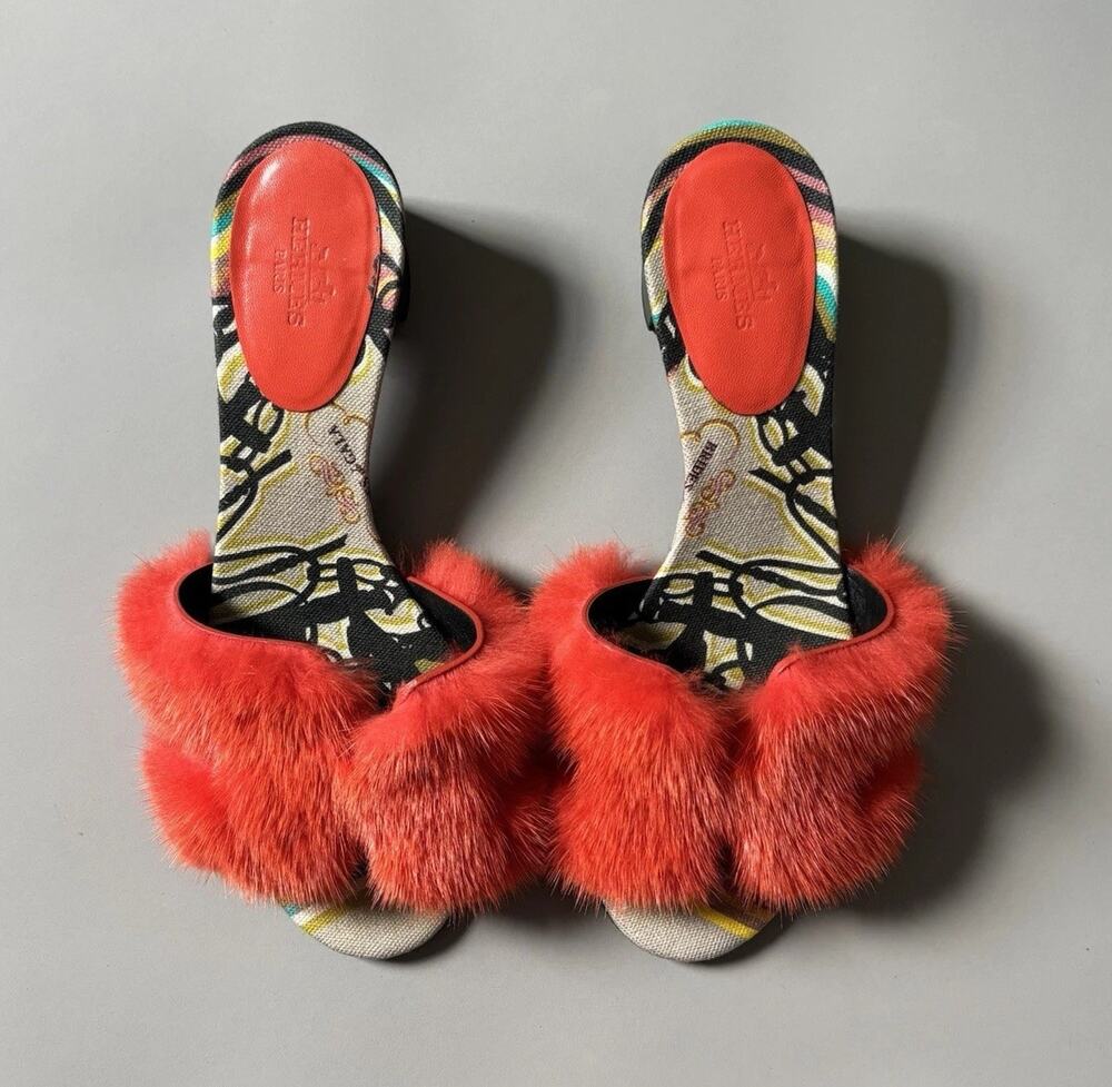 HERMES OASIS Orange Mink Women’s Sandals Size 37